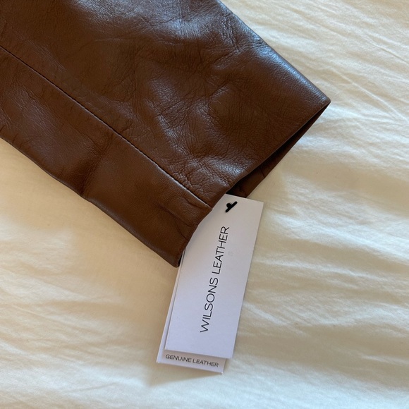 NWT Brown Leather Jacket - Picture 3 of 4